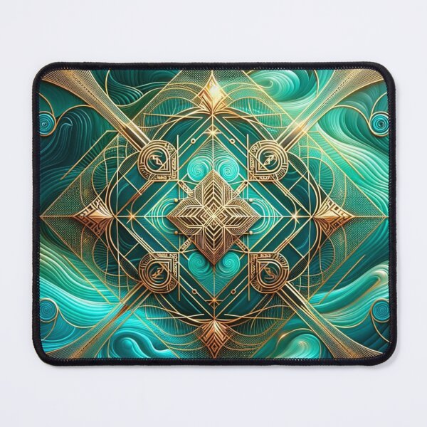 Item preview, Turquoise Aqua Gold Diamond Swirl designed and sold by Kiwiaroha.