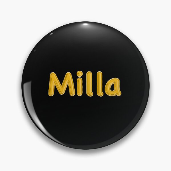 Item preview, Etiqueta de nombre Milla con globo dorado (negro) designed and sold by NormadWorld.