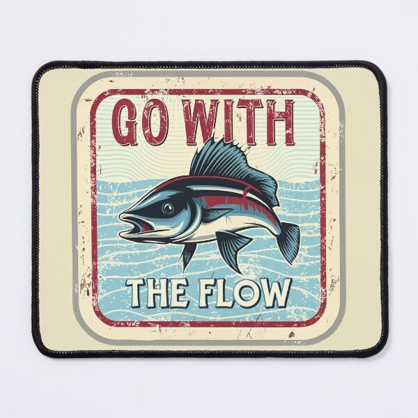 Item preview, Go With the Flow - Fatigued Blue Fish Red Print, Blue Water designed and sold by Loving Nature Gifts.