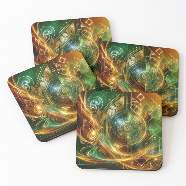 Item preview, Contemporary Green Gold Circle Centre designed and sold by Kiwiaroha.