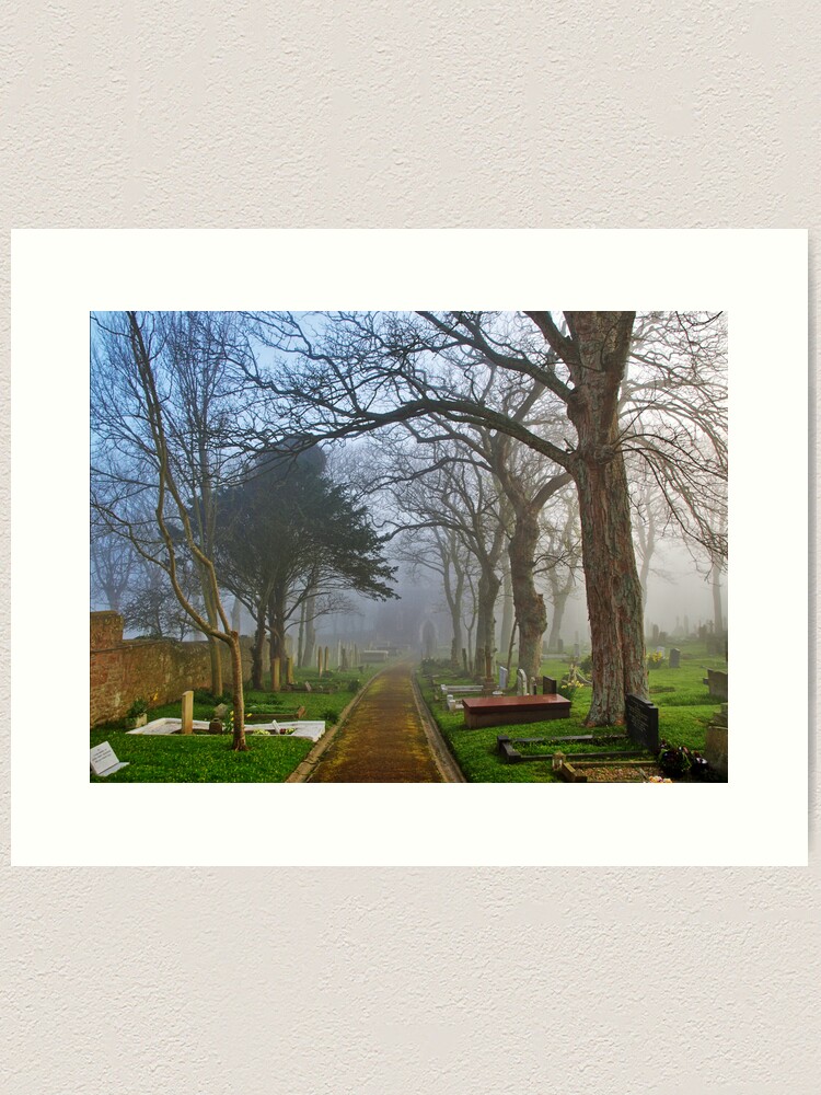 Alternate view of Foggy Path Through the Churchyard Art Print