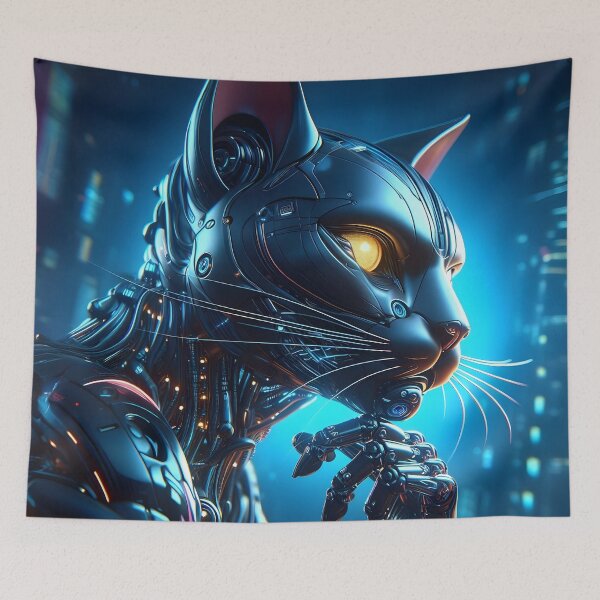Item preview, Cybernetic Cat Entity: Neon Cityscape Illumination designed and sold by Donald Pierce.