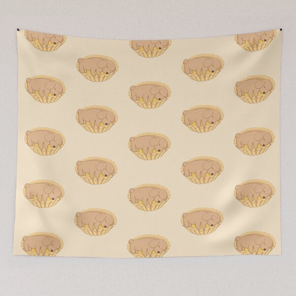 Item preview, Sweet egg tart dessert with poodle designed and sold by ShibaInuArt.