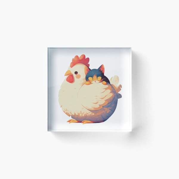 Item preview, Cat on Chicken Cartoon designed and sold by Bwittaya.