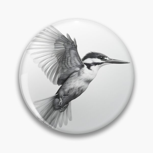 Item preview, Black and White Bird Pencil Drawing designed and sold by Pencil-Art.
