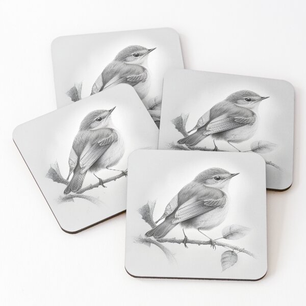 Item preview, Black and White Bird Pencil Drawing designed and sold by Pencil-Art.