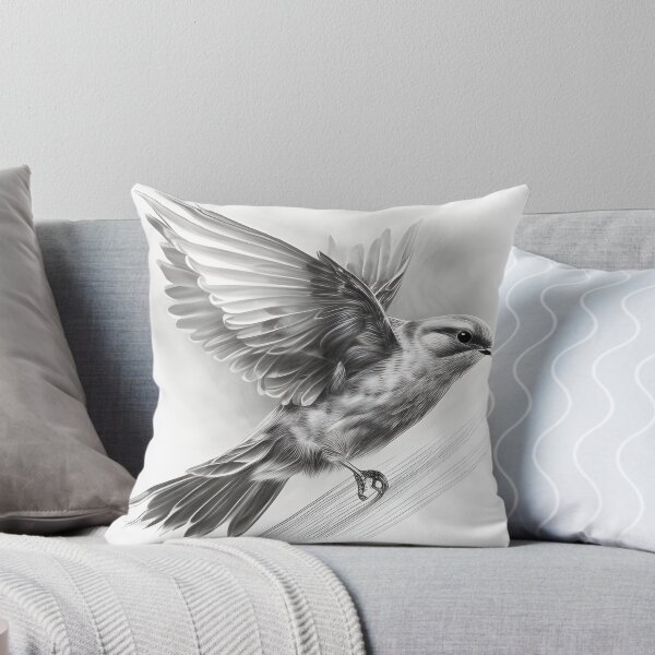 Item preview, Black and White Bird Pencil Drawing designed and sold by Pencil-Art.
