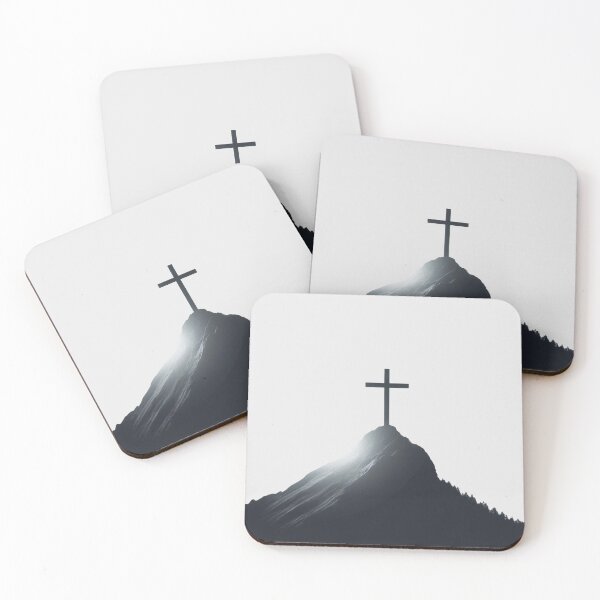 Item preview, black and white cross on mountain designed and sold by zionwardrobe.