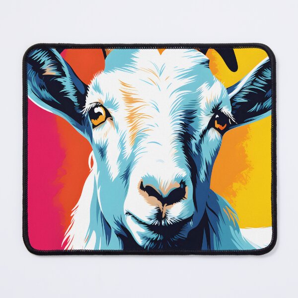 Item preview, goat portrait. animal colorful. Animal throw pillow. designed and sold by formform.