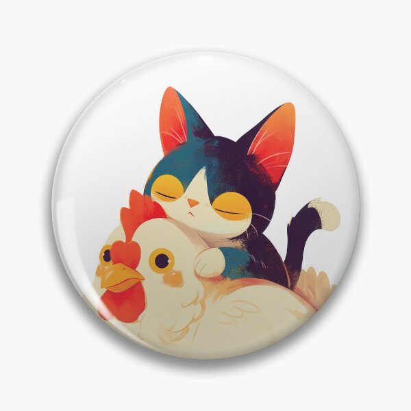 Item preview, Cat on Chicken Cartoon designed and sold by Bwittaya.