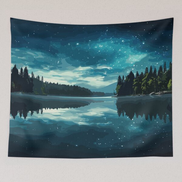 Item preview, Starry Sky By The Lake designed and sold by Vector Scout Lab.