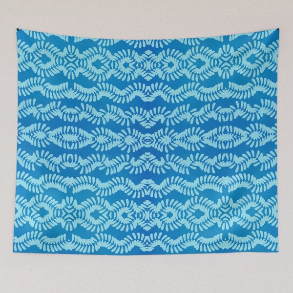 Item preview, Blue wavy seamless pattern designed and sold by Fantacaroo Designs.