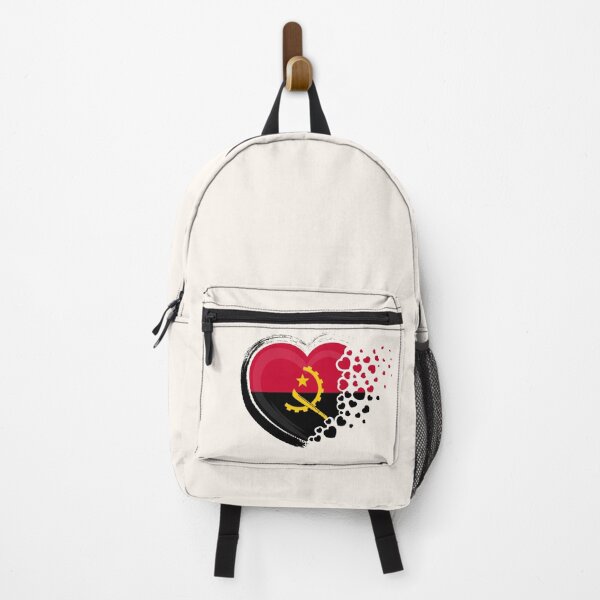 Item preview, Angola flag in the shape of a scattered heart. designed and sold by Pixelaire.