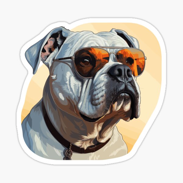 Vista previa del artículo con la obra «La mirada fría de Arnie: el bulldog americano elegante», diseñado y vendido por URBN. WILD.