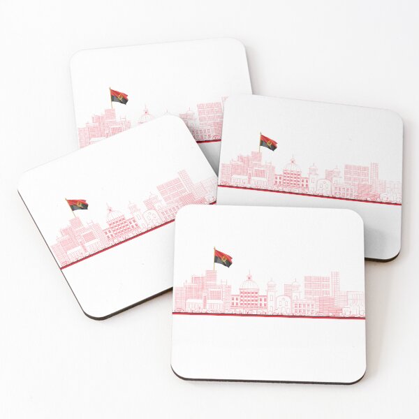 Item preview, Buildings and landmarks of Angola in design with the flag of Angola designed and sold by Pixelaire.