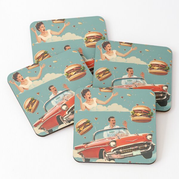 Item preview, Cheeseburgers, red 1950's style convertable, shock designed and sold by oilidesing.