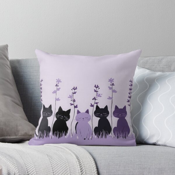 Item preview, Lavender with cats designed and sold by FlowersColorful.