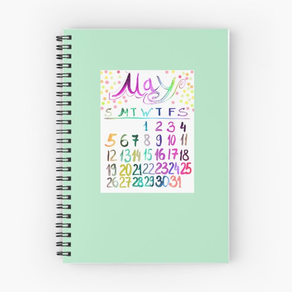 Item preview, May 2024 cute watercolor lettering calendar | Hand lettering painting doodle calendar  designed and sold by lausn.