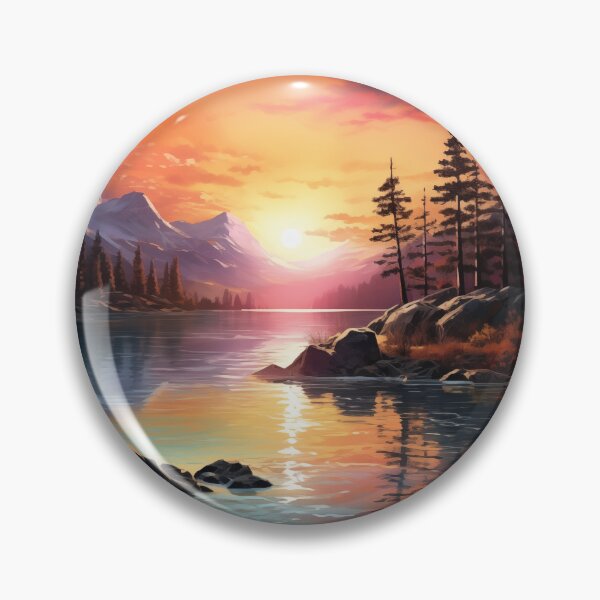 Artikelvorschau, Abendlicht an einem Sunset Lake entworfen und verkauft von PrintPulseInk.