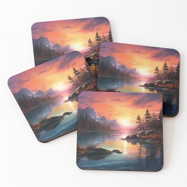 Item preview, Evening Glow on a Sunset Lake designed and sold by PrintPulseInk.