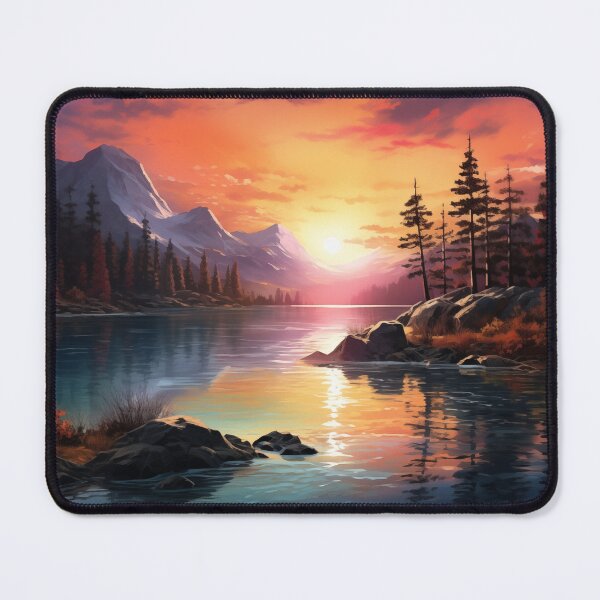 Item preview, Evening Glow on a Sunset Lake designed and sold by PrintPulseInk.