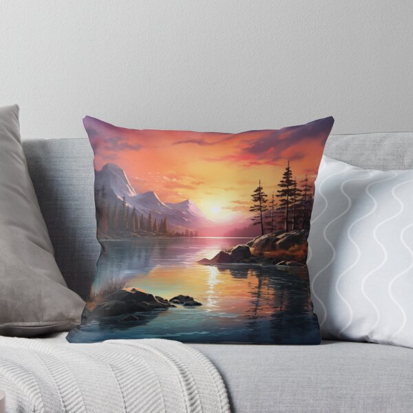Item preview, Evening Glow on a Sunset Lake designed and sold by PrintPulseInk.
