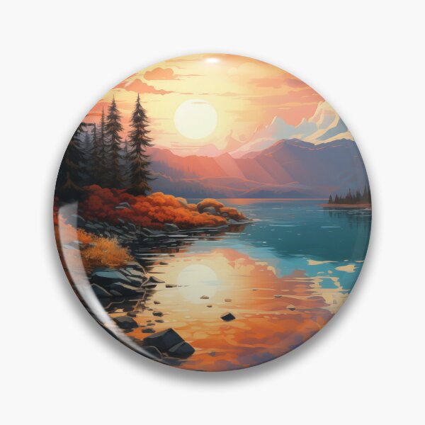 Artikelvorschau, Golden Sunrise Serene Lake entworfen und verkauft von PrintPulseInk.