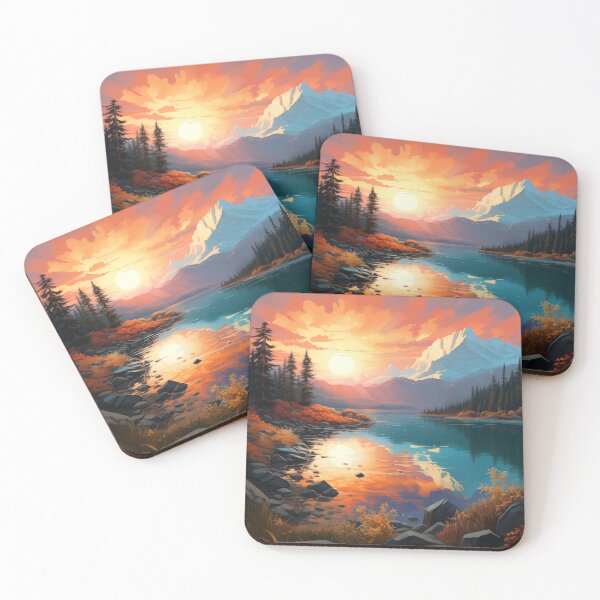 Item preview, Golden Sunrise Serene Lake designed and sold by PrintPulseInk.