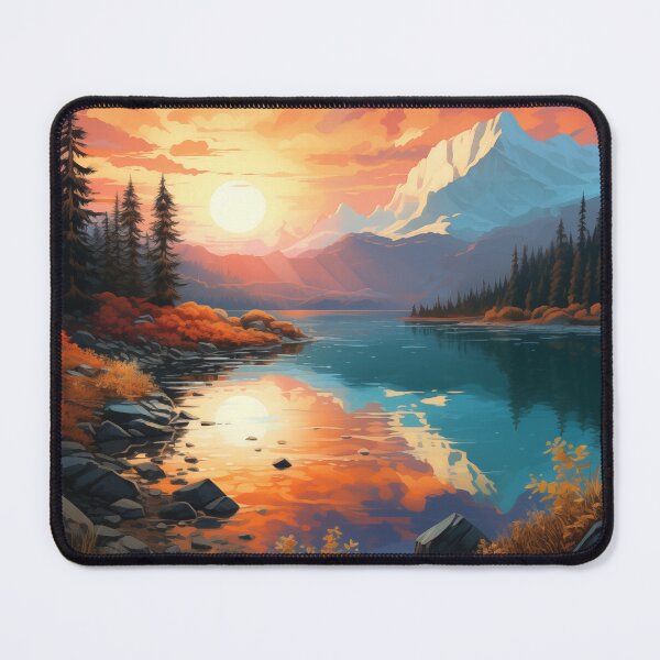 Item preview, Golden Sunrise Serene Lake designed and sold by PrintPulseInk.