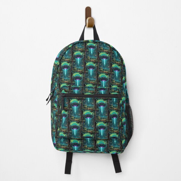 Item preview, Vivid Encounters: Colorful UFOs, Aliens, and an Abandoned Minivan in the Forest designed and sold by GrizzlyCollective.