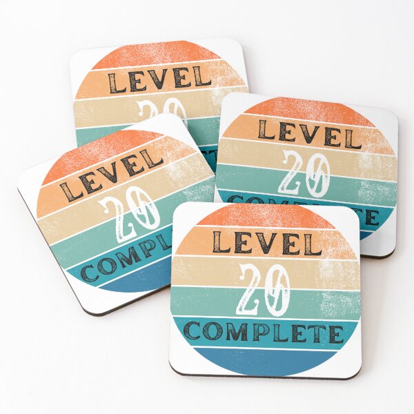 Item preview, Level 20 complete - 20th Anniversary or birthday celebration design designed and sold by PrettyPinkSkies.