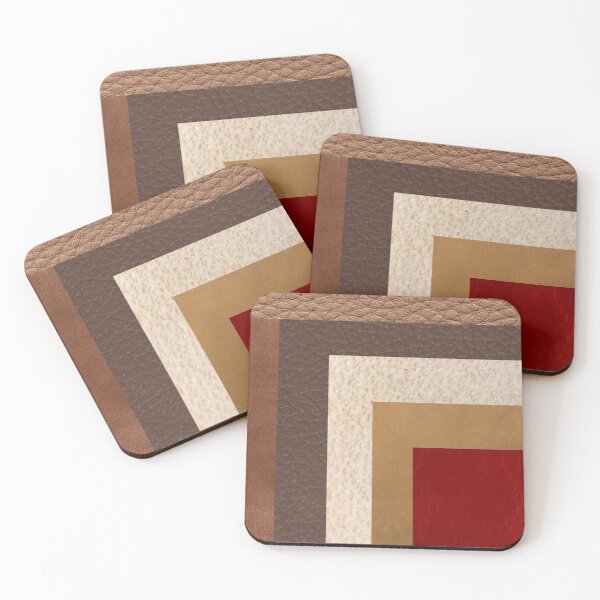 Item preview, ART leather collage brown with red designed and sold by NinaFlorence.