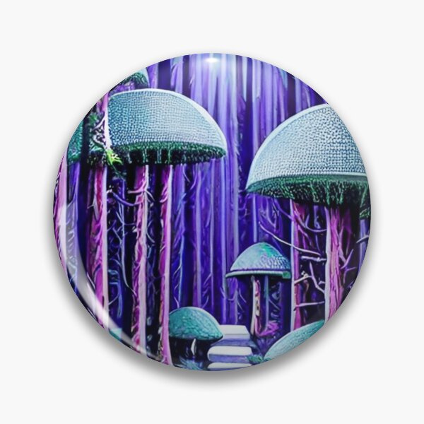 Artikelvorschau, Exotische Oase: Lebhafte Pilze und hoch aufragende Bäume auf einem fremden Planeten entworfen und verkauft von GrizzlyCollective.