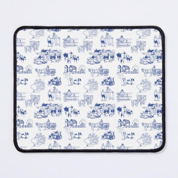 Item preview, Toile de Jouy: Countryside Bliss - Farm Life French Style Blue Pattern on White designed and sold by IraNiva.