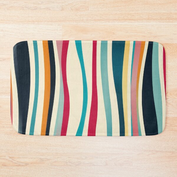 Item preview, Colourful wavy stripes - retro style pattern designed and sold by PrettyPinkSkies.
