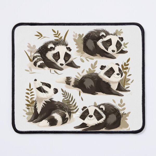 Item preview, Cute Yoga Badgers designed and sold by candlewithhare.