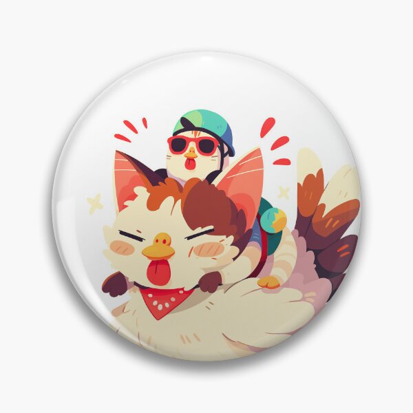 Item preview, Cat Riding a Chicken Cartoon designed and sold by Bwittaya.