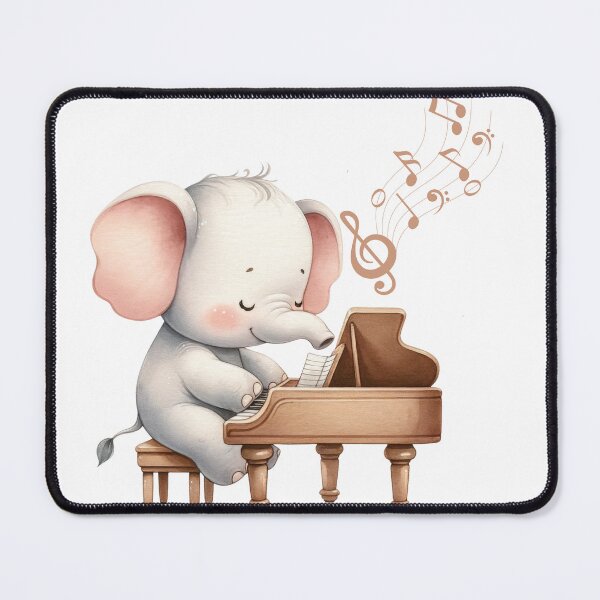 Item preview, Elephant Playing Piano Musical Illustration designed and sold by ImagineCorner.
