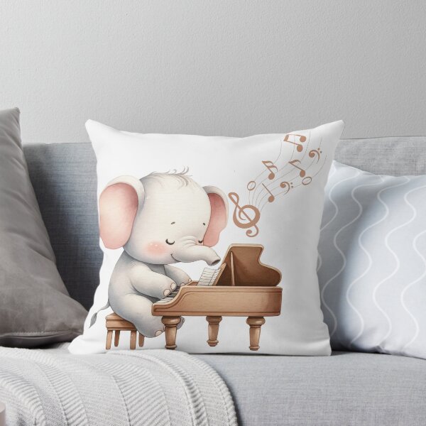 Item preview, Elephant Playing Piano Musical Illustration designed and sold by ImagineCorner.