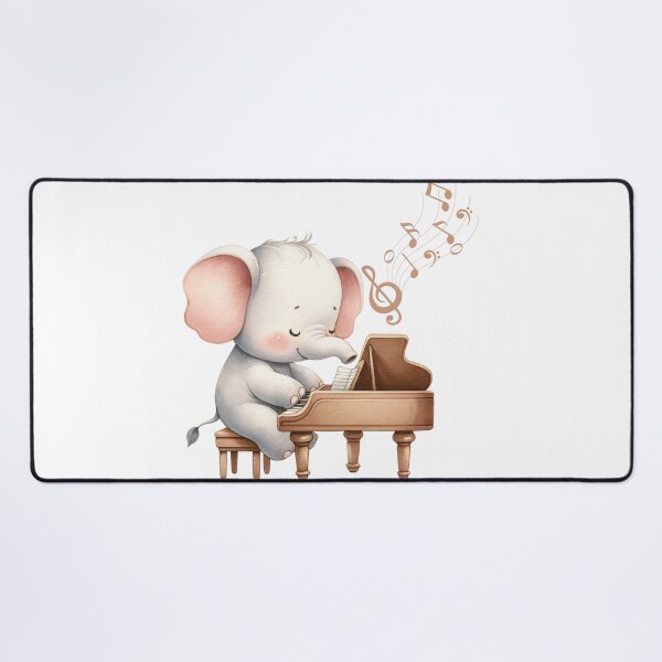 Item preview, Elephant Playing Piano Musical Illustration designed and sold by ImagineCorner.