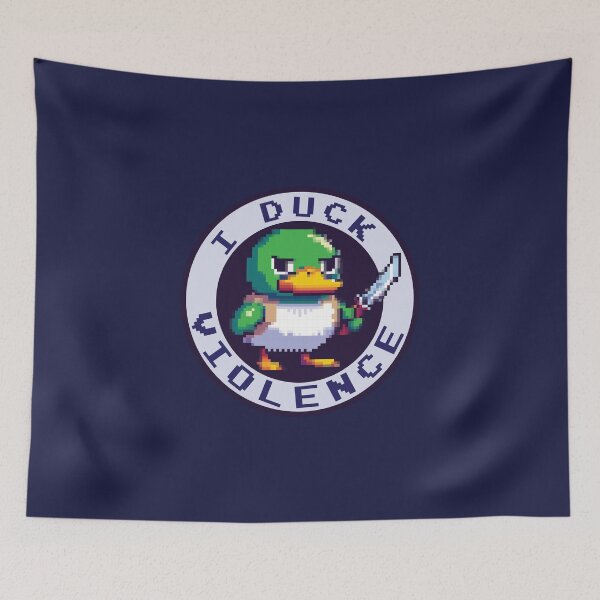 Item preview, I duck violence pixel duck designed and sold by AnnArtshock.