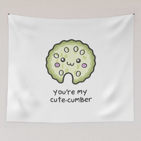 Item preview, Cutecumber cucumber cute love vegetarian vegan valentines designed and sold by w1ckerman.