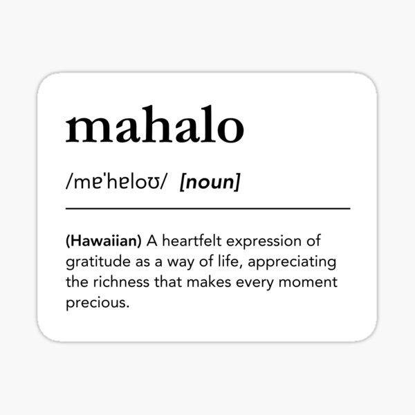 Item preview, Mahalo meaning, mahalo hawaii, hawaiian words, dictionary art designed and sold by lagunaklein.