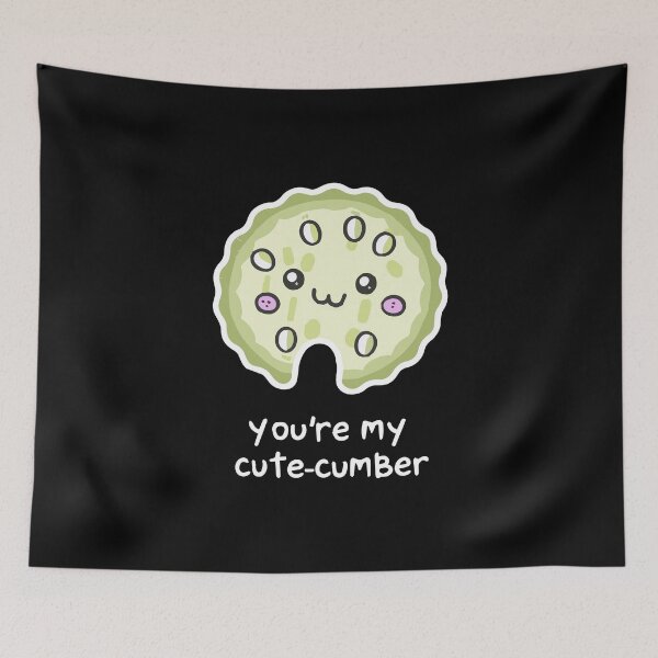 Item preview, Cutecumber cucumber cute love vegetarian vegan valentines designed and sold by w1ckerman.