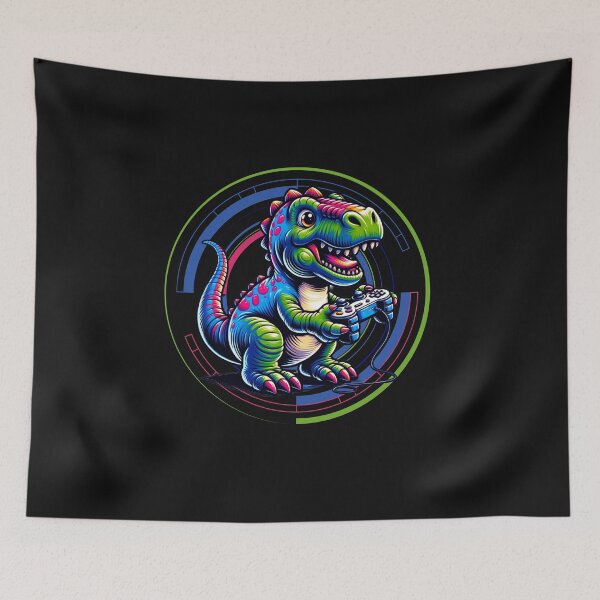 Item preview, Dinosaur Playing Video Game designed and sold by GrooveGrip.