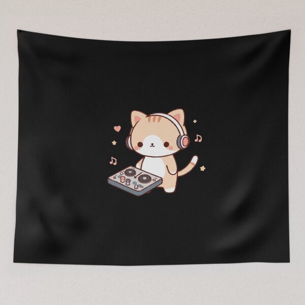 Item preview, Dj Cat kawaii Music Lover designed and sold by SOMI SOMI.