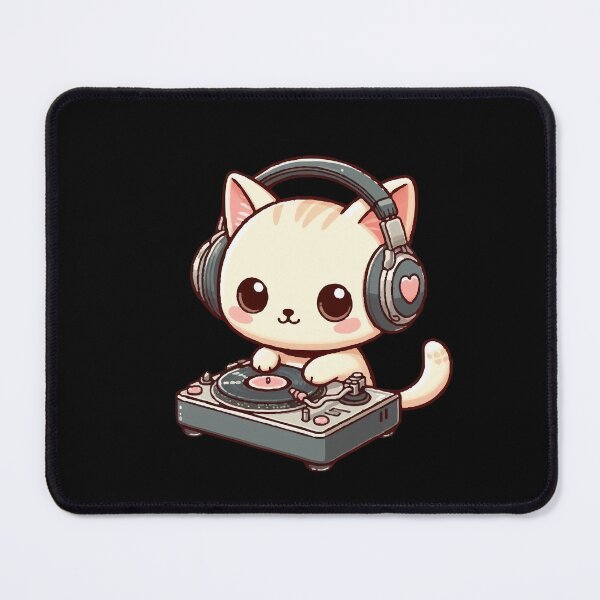 Item preview, Music Lover Kawaii Cat designed and sold by SOMI SOMI.