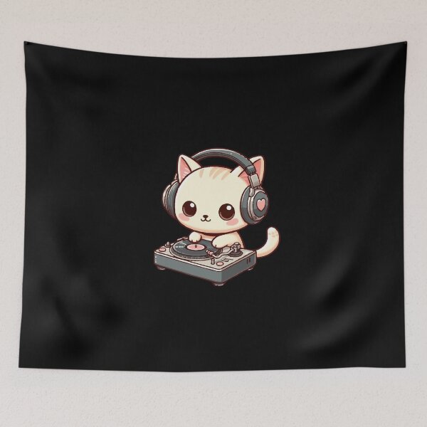 Item preview, Music Lover Kawaii Cat designed and sold by SOMI SOMI.