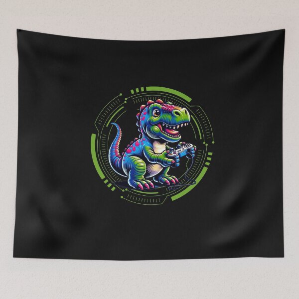 Item preview, Dinosaur Playing Video Game designed and sold by GrooveGrip.