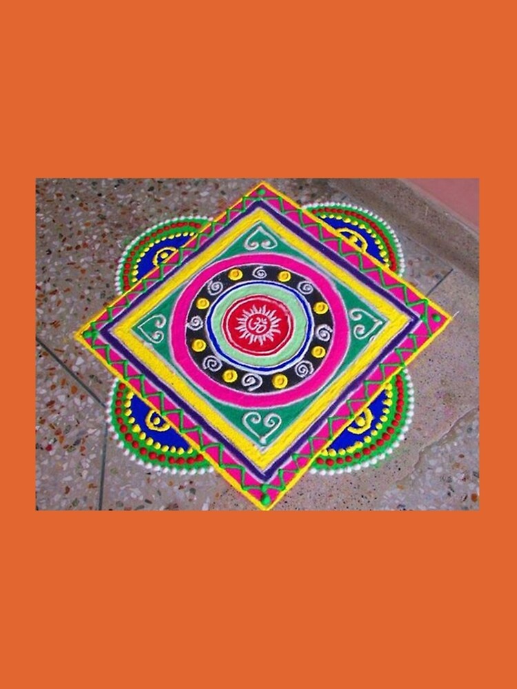 Aperçu 5 sur 5. Robe trapèze avec l'œuvre Inde Rangoli créée et vendue par creativityen.